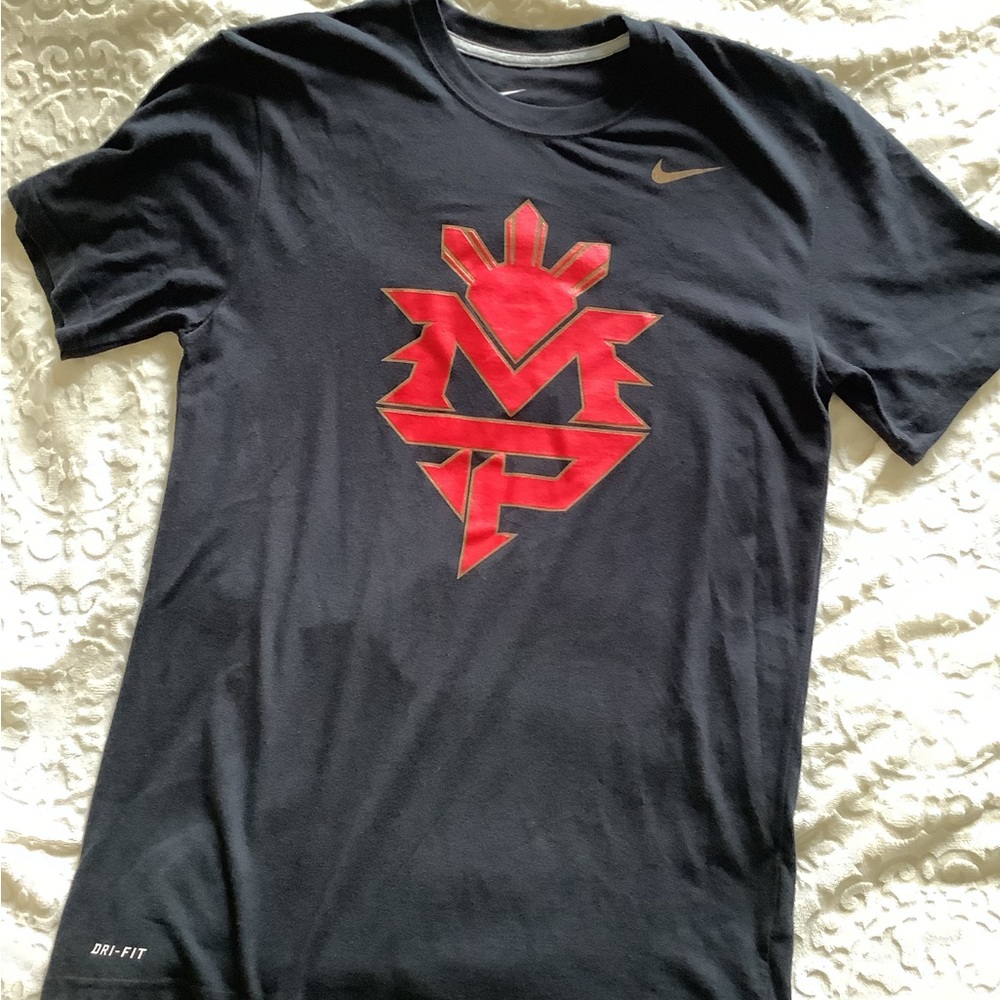 Manny Pacquiao NIKE DRI-FIT t-shirt, BLACK and RED and GOLD, size S